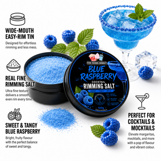 Blue Raspberry Cocktail Rimming Salt 100g | Sweet & Tangy Blue Cocktail Garnish