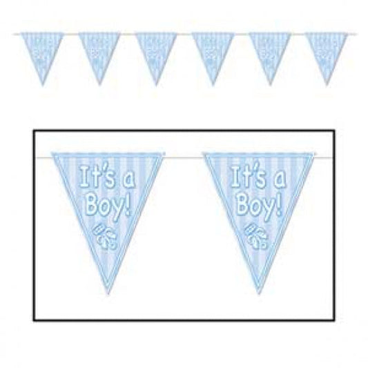 Pennant Flag Banner It's A Boy Blue