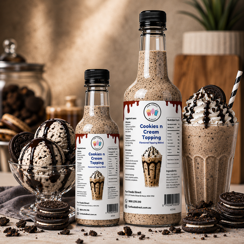 Cookies N Cream Milkshake Syrup & Dessert Topping for Thickshakes, Sundaes & Drinks