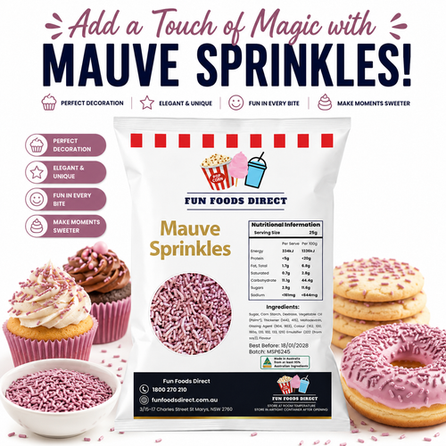 Mauve Topping Jimmies Sprinkles