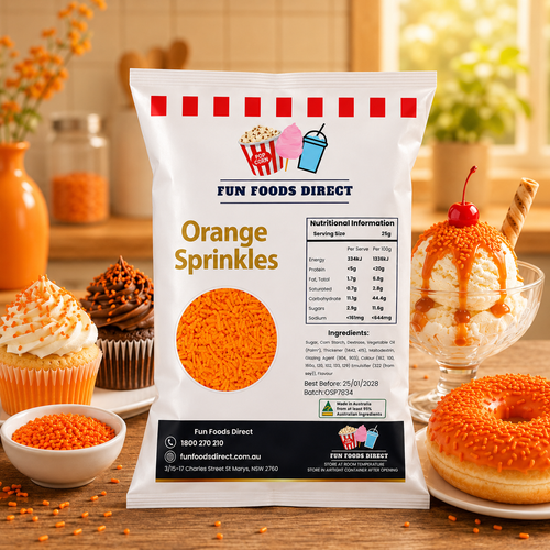 Orange Topping Jimmies Sprinkles