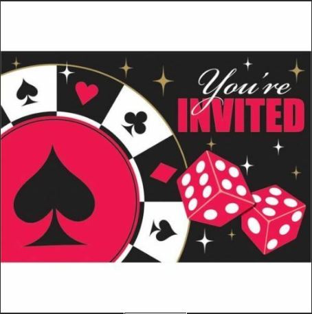 Casino Card Night  Invitations Stickers