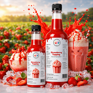 Strawberry Milkshake Syrup & Dessert Topping for Thickshakes, Sundaes & Drinks