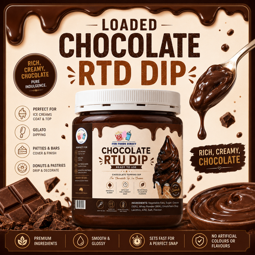 Chocolate RTU Dip | Ready-to-Use Chocolate Coating Dip for Ice Creams, Gelato & Desserts