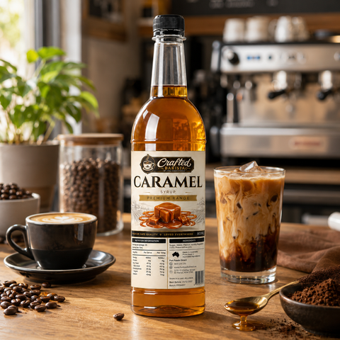 Caramel Syrup Premium Range 800mL | Rich Buttery Caramel Café Syrup