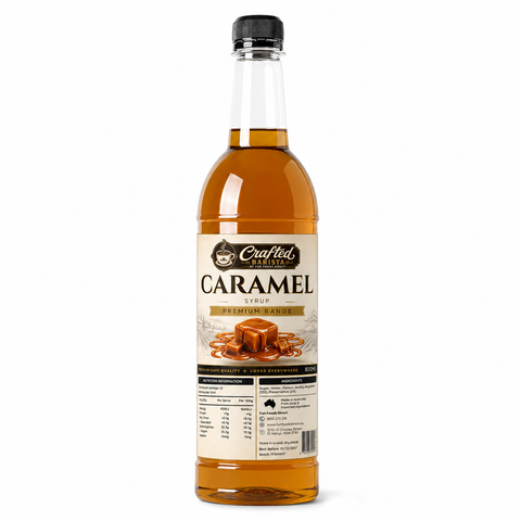 Caramel Syrup Premium Range 800mL | Rich Buttery Caramel Café Syrup
