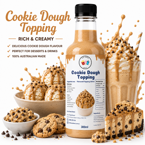 Cookie Dough Premium Milkshake Syrup & Dessert Topping for Thickshakes, Sundaes & Drinks