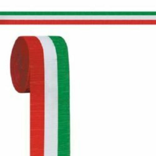 Crepe Streamer Red, White & Green