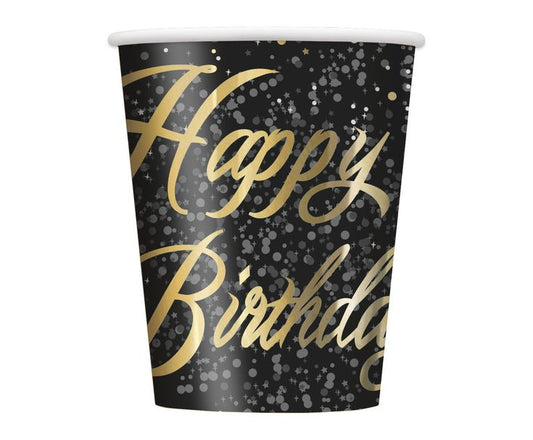 Glitz Happy Birthday Paper Cups