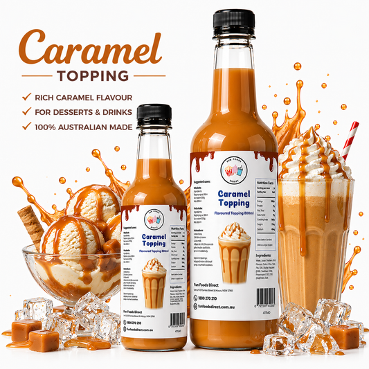 Caramel Milkshake Syrup & Dessert Topping for Thickshakes, Sundaes & Drinks