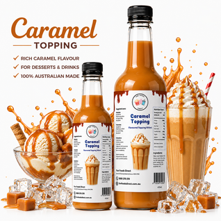 Caramel Milkshake Syrup & Dessert Topping for Thickshakes, Sundaes & Drinks