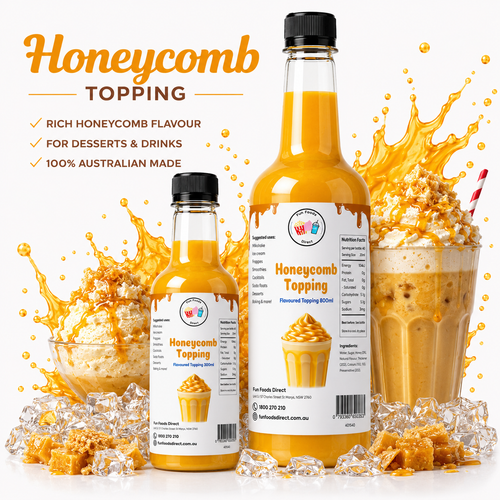Honeycomb Milkshake Syrup & Dessert Topping for Thickshakes, Sundaes & Drinks