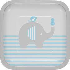 Little Peanut Boy Lunch Plates Paper Square