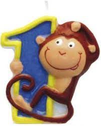 Safari Animal Number Candles #1 Candles Birthday Party Cake Decoration Monkey