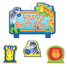 Jungle Animals Birthday Candle Set