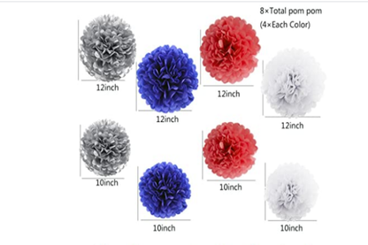 Patriotic Fluffy Tissue Decoration USA