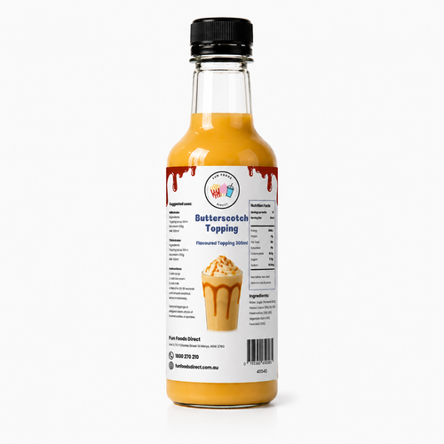 Butterscotch Milkshake Syrup & Dessert Topping for Thickshakes, Sundaes & Drinks