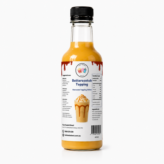 Butterscotch Milkshake Syrup & Dessert Topping for Thickshakes, Sundaes & Drinks