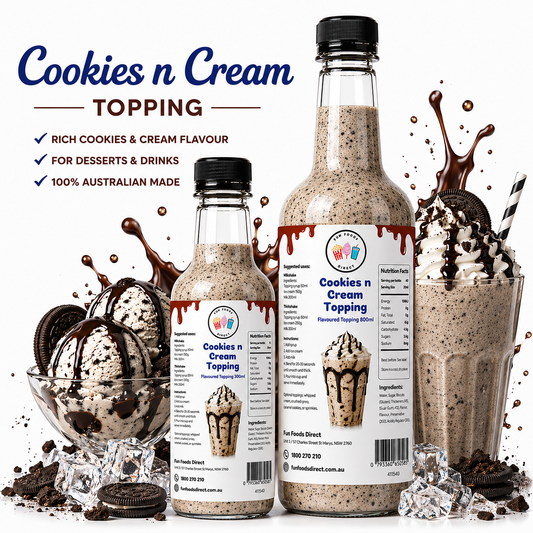 Cookies N Cream Milkshake Syrup & Dessert Topping for Thickshakes, Sundaes & Drinks