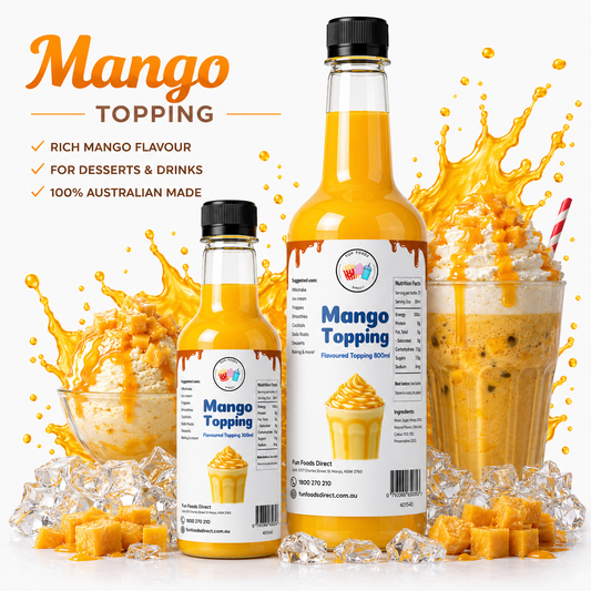 Mango Milkshake Syrup & Dessert Topping for Thickshakes, Sundaes & Drinks