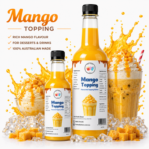 Mango Milkshake Syrup & Dessert Topping for Thickshakes, Sundaes & Drinks