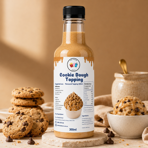 Cookie Dough Premium Milkshake Syrup & Dessert Topping for Thickshakes, Sundaes & Drinks