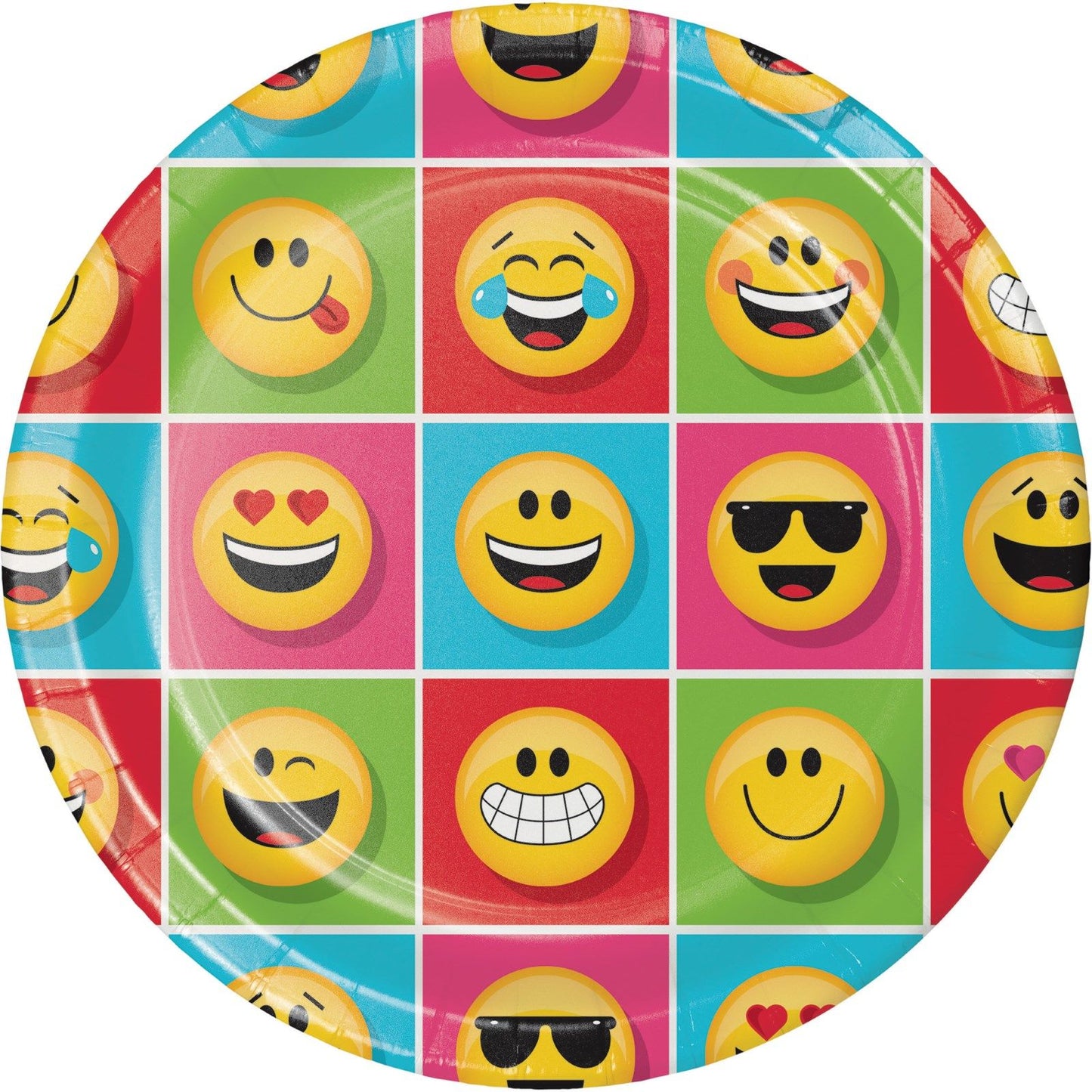 Round Emojions Dinner Paper Plates