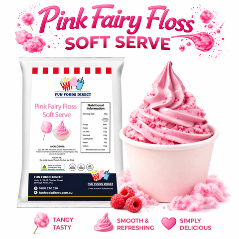 Pink Fairy Floss Soft Serve Mix – Premium Cotton Candy Flavour