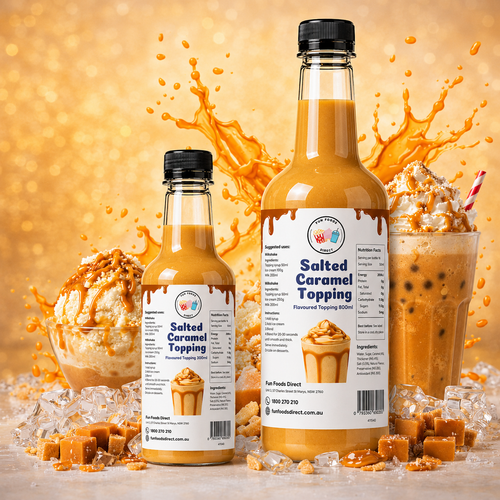 Salted Caramel Milkshake Syrup & Dessert Topping for Thickshakes, Sundaes & Drinks