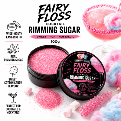 Fairy Floss Cocktail Rimming Sugar 100g | Sweet Cotton Candy Cocktail Garnish