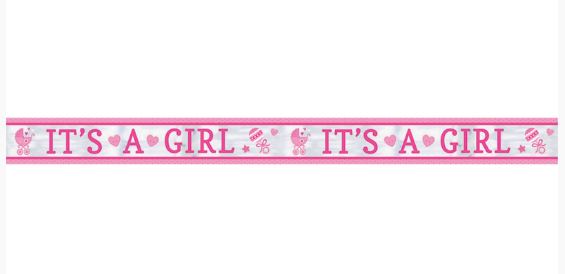 It's A Girl Foil Banner