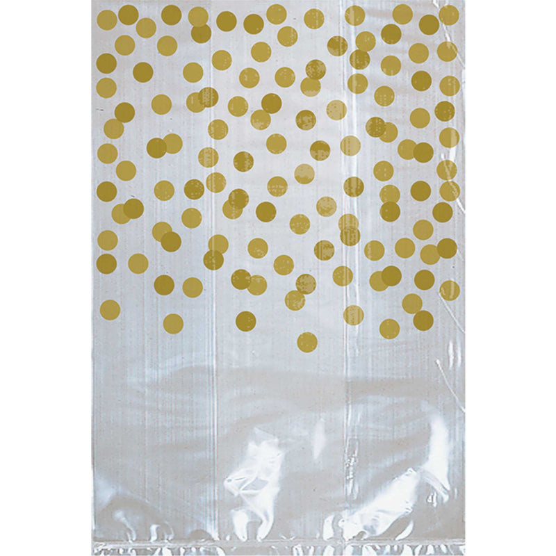 Cello Party Bags Gold Dots Lolly Treat