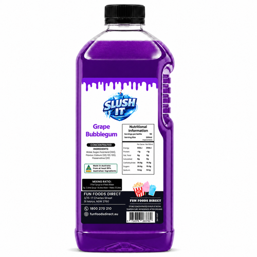 Grape Bubblegum Slushy Mix 2L Bottle