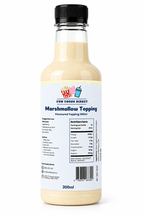 Marshmallow Premium Milkshake Syrup & Dessert Topping for Thickshakes, Sundaes & Drinks