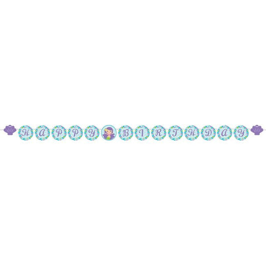 Mermaid Friends Birthday Circle Ribbon Banner