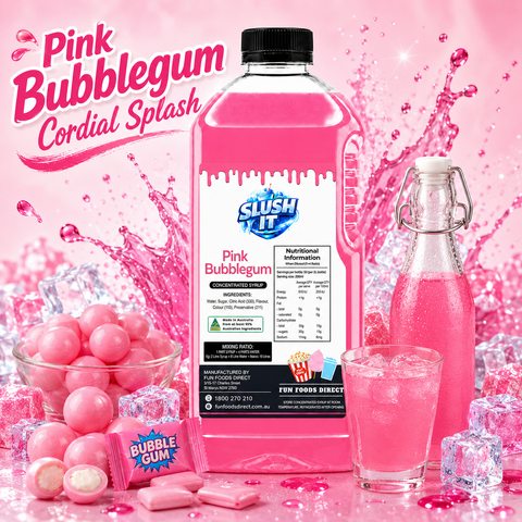 Pink Bubblegum Cordial Mixes 2L