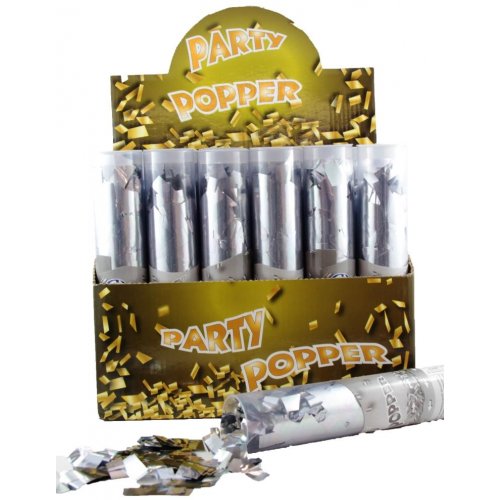 Wedding - Birthday - NYE Twist Poppers Silver Metallic