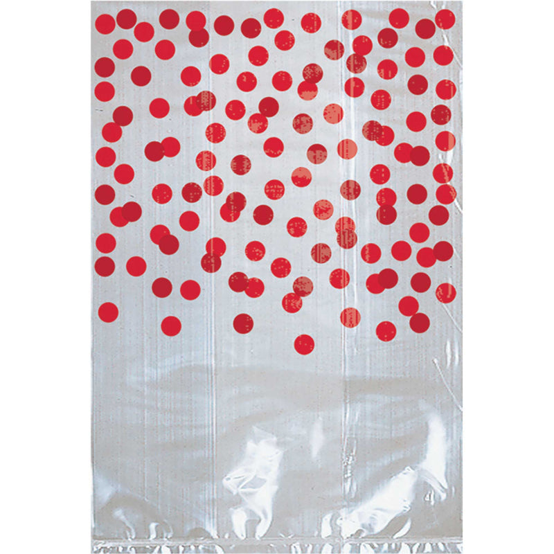 Cello Party Bags Red Dots Lolly Treat Pack