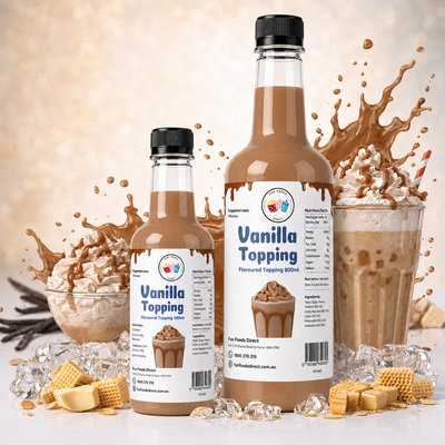 Vanilla Milkshake Syrup & Dessert Topping for Thickshakes, Sundaes & Drinks