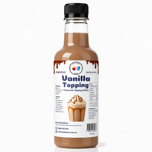 Vanilla Milkshake Syrup & Dessert Topping for Thickshakes, Sundaes & Drinks