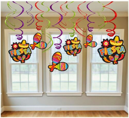 DECORATING SWIRL VALUE PACK FIESTA HANGING DECORATION PARTY SUPPLIES