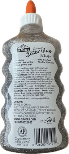 Elmers Classic Glitter Glue 5oz - 147ml -Silver