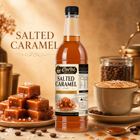 Salted Caramel Syrup Premium Range 800mL | Rich Buttery Salted Caramel Café Syrup