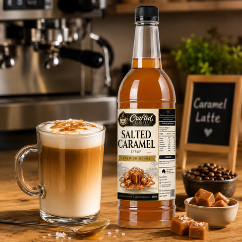 Salted Caramel Syrup Premium Range 800mL | Rich Buttery Salted Caramel Café Syrup