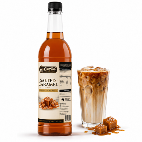 Salted Caramel Syrup Premium Range 800mL | Rich Buttery Salted Caramel Café Syrup