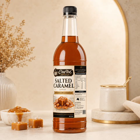 Salted Caramel Syrup Premium Range 800mL | Rich Buttery Salted Caramel Café Syrup