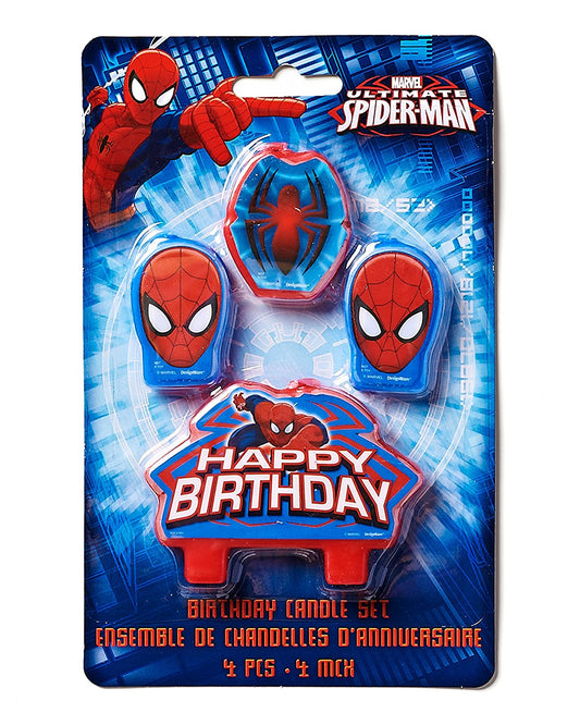 Spiderman Candle Birthday set of 4