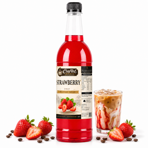 Strawberry Syrup Premium Range 800mL | Sweet Sun-Ripened Strawberry Café Syrup