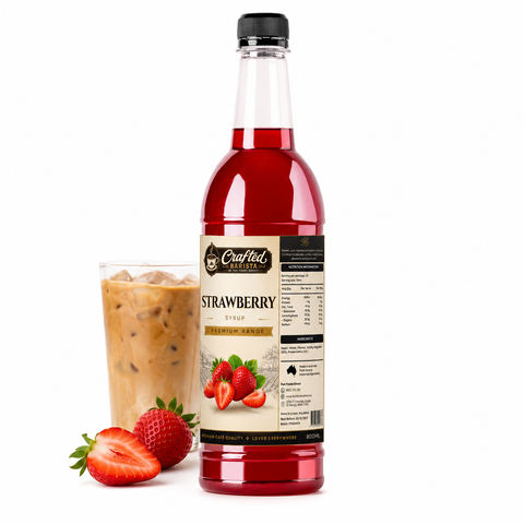 Strawberry Syrup Premium Range 800mL | Sweet Sun-Ripened Strawberry Café Syrup