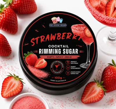 Strawberry Cocktail Rimming Sugar | Sweet, Vibrant & Perfect for Cocktails